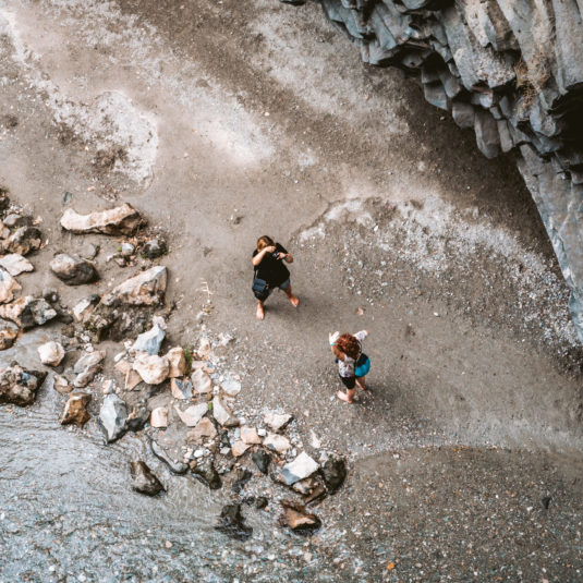 tourists in the alcantara gorge